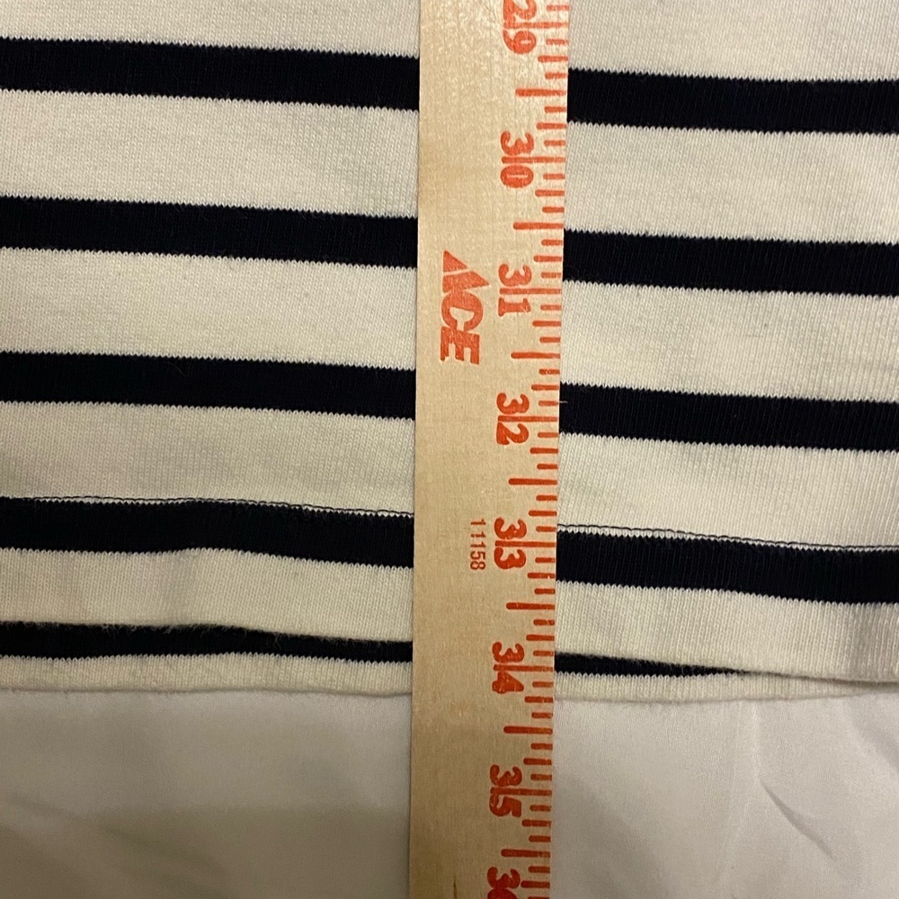GAP Classic Nautical Navy Stripe Cotton Dress Shoulder Zip Minimalist Size L - Picture 9 of 12
